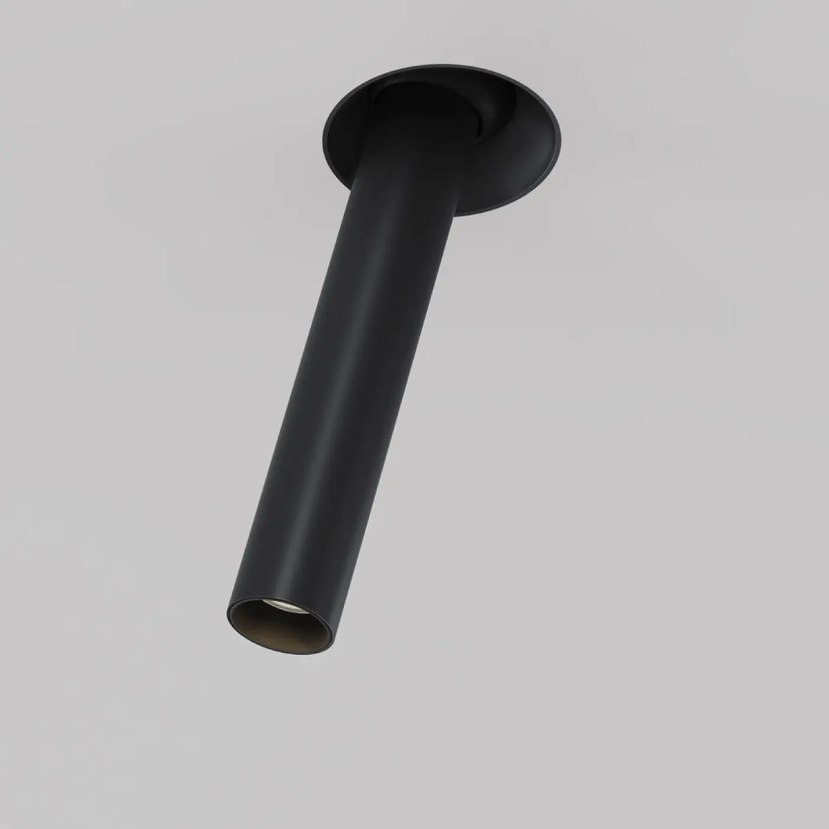 Spot semi-encastré LED à tube fin orientable, aluminium, noir