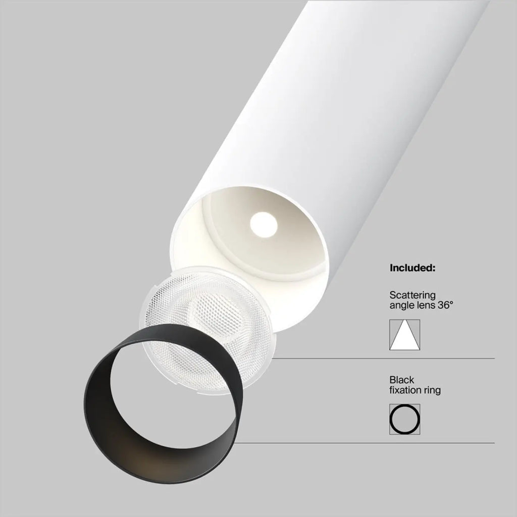Spot semi-encastré LED à tube fin orientable, aluminium