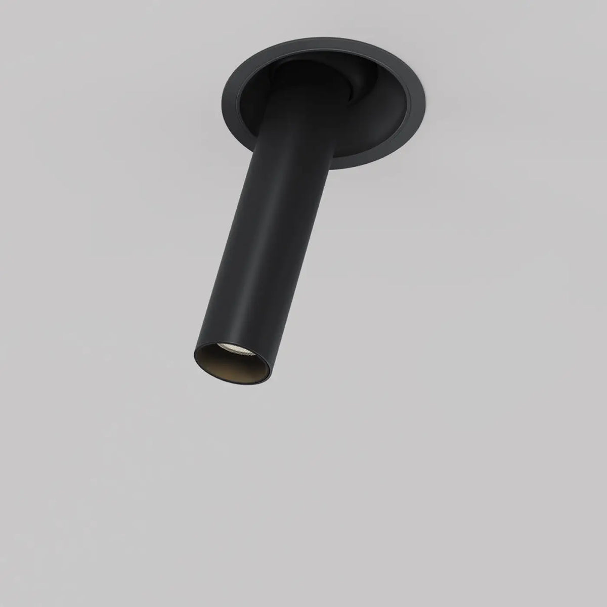 Spot semi-encastré LED à tube fin orientable, aluminium, noir