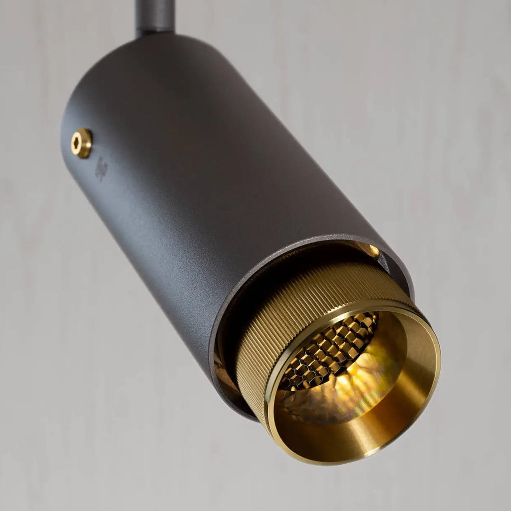Spot sur rail orientable en aluminium, déflecteur gravé, GU10