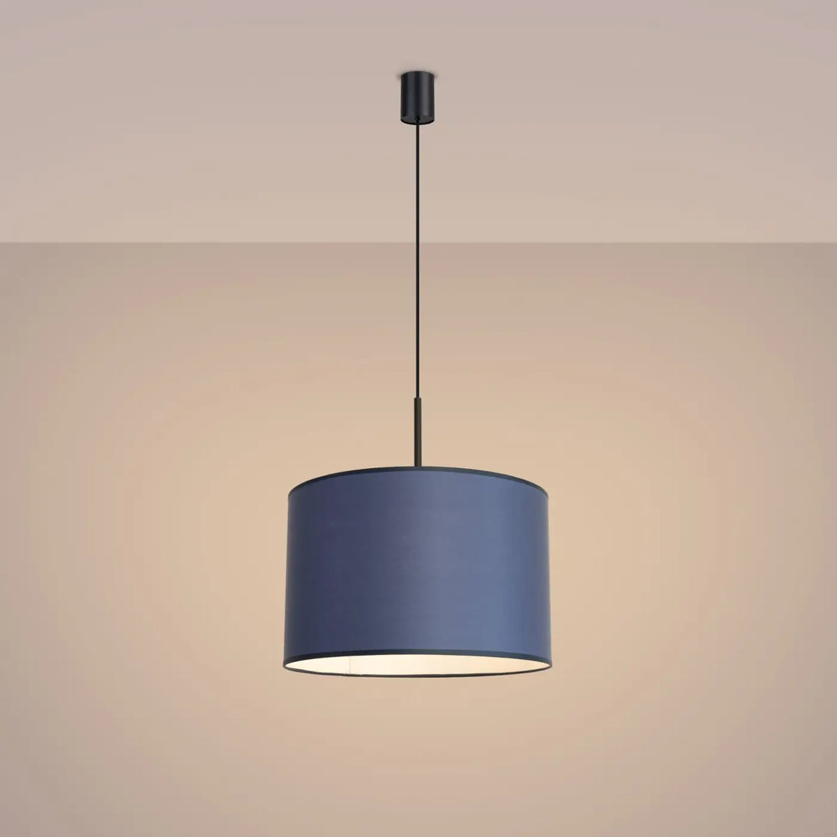 Suspension abat-jour cylindre en tissu de 40 cm, quatre décors