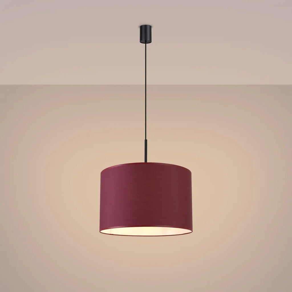 Suspension abat-jour cylindre en tissu de 40 cm, quatre décors