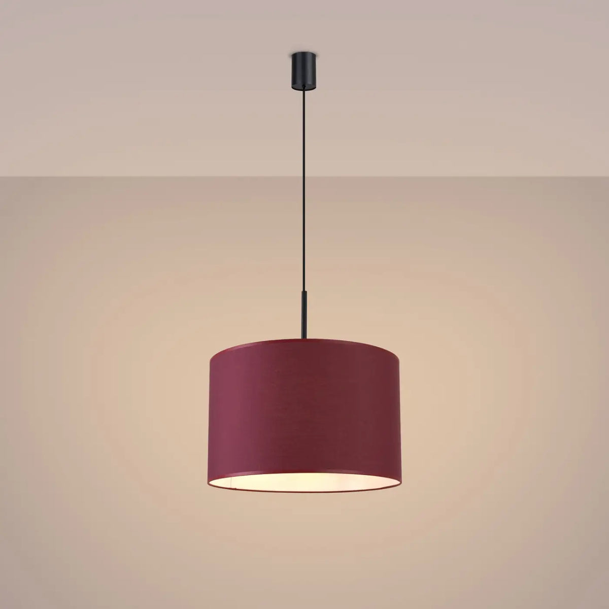 Suspension abat-jour cylindre en tissu de 40 cm, quatre décors