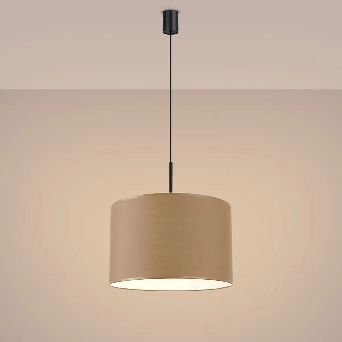 Suspension abat-jour cylindre en tissu de 40 cm, quatre décors