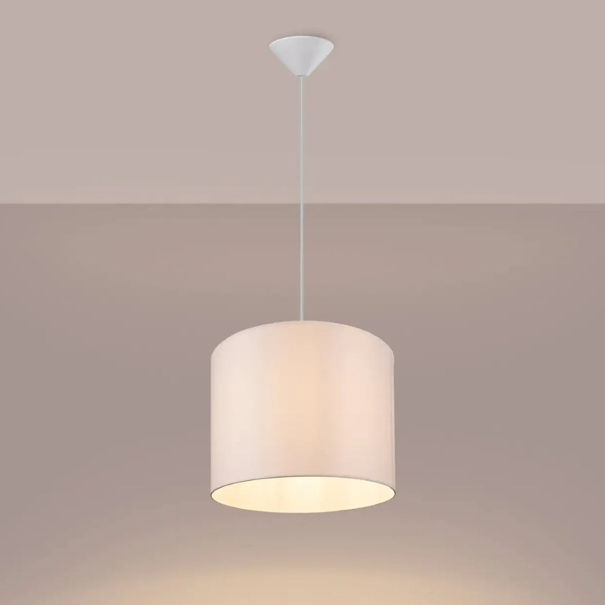 Suspension abat-jour cylindrique en tissu, 30 ou 40 cm, blanc ou noir