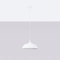 Suspension dôme évasé en acier, 34 cm, courte de 74 cm, blanc