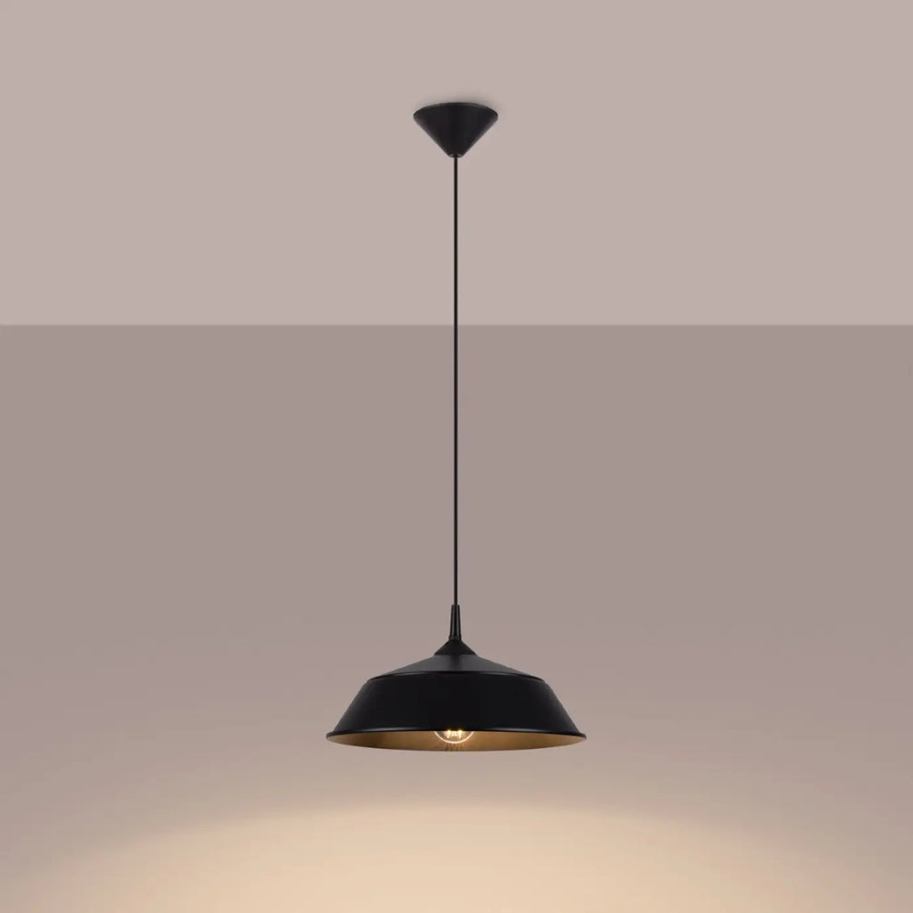 Suspension dôme évasé en acier, 34 cm, courte de 74 cm