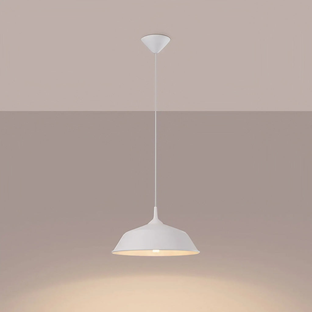 Suspension dôme évasé en acier, 34 cm, courte de 74 cm