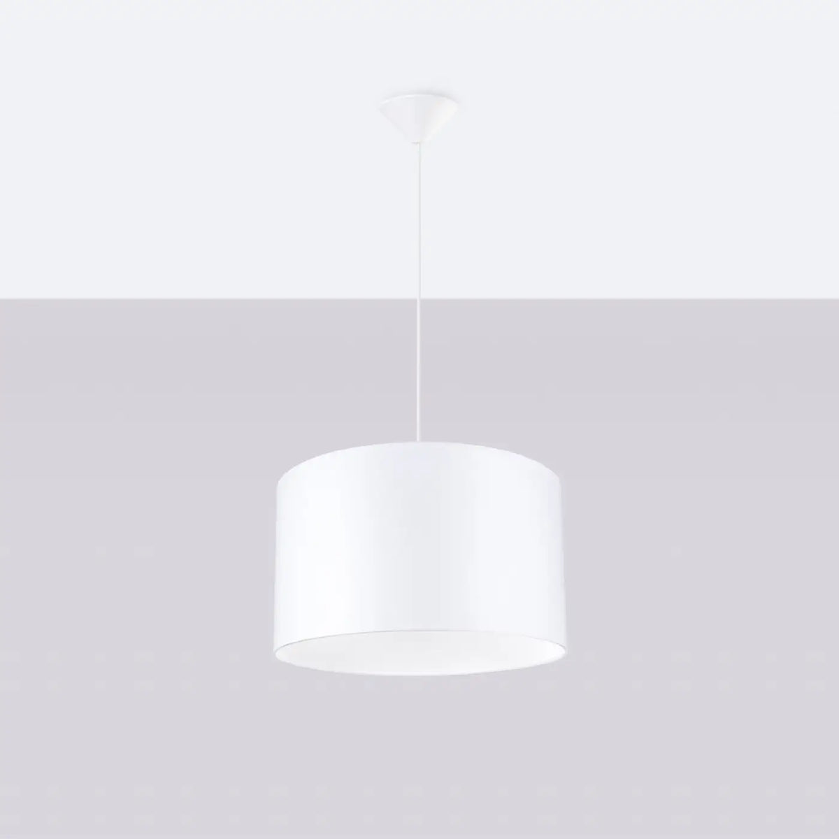 Suspension abat-jour cylindrique en tissu, 30 ou 40 cm, blanc ou noir, blanc