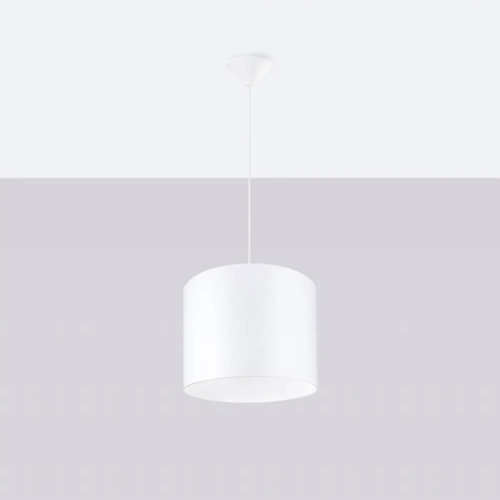 Suspension abat-jour cylindrique en tissu, 30 ou 40 cm, blanc ou noir, blanc
