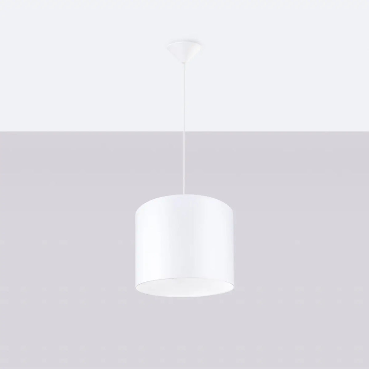 Suspension abat-jour cylindrique en tissu, 30 ou 40 cm, blanc ou noir, blanc