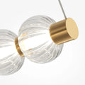 Suspension LED anneau de perles de verre et métal doré, 80 cm