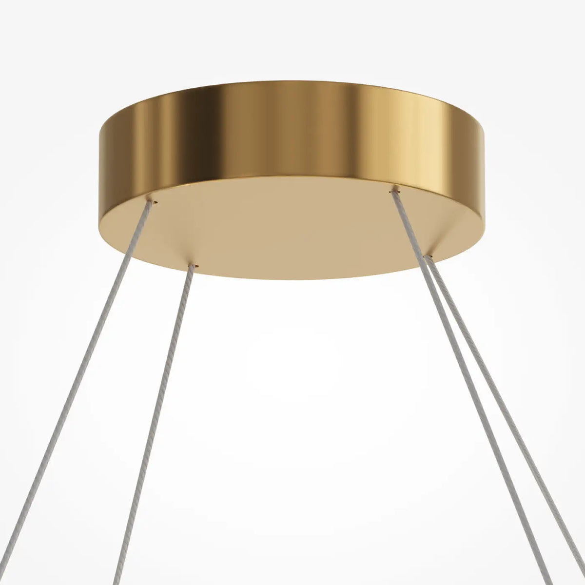Suspension LED anneau de perles de verre et métal doré, 80 cm