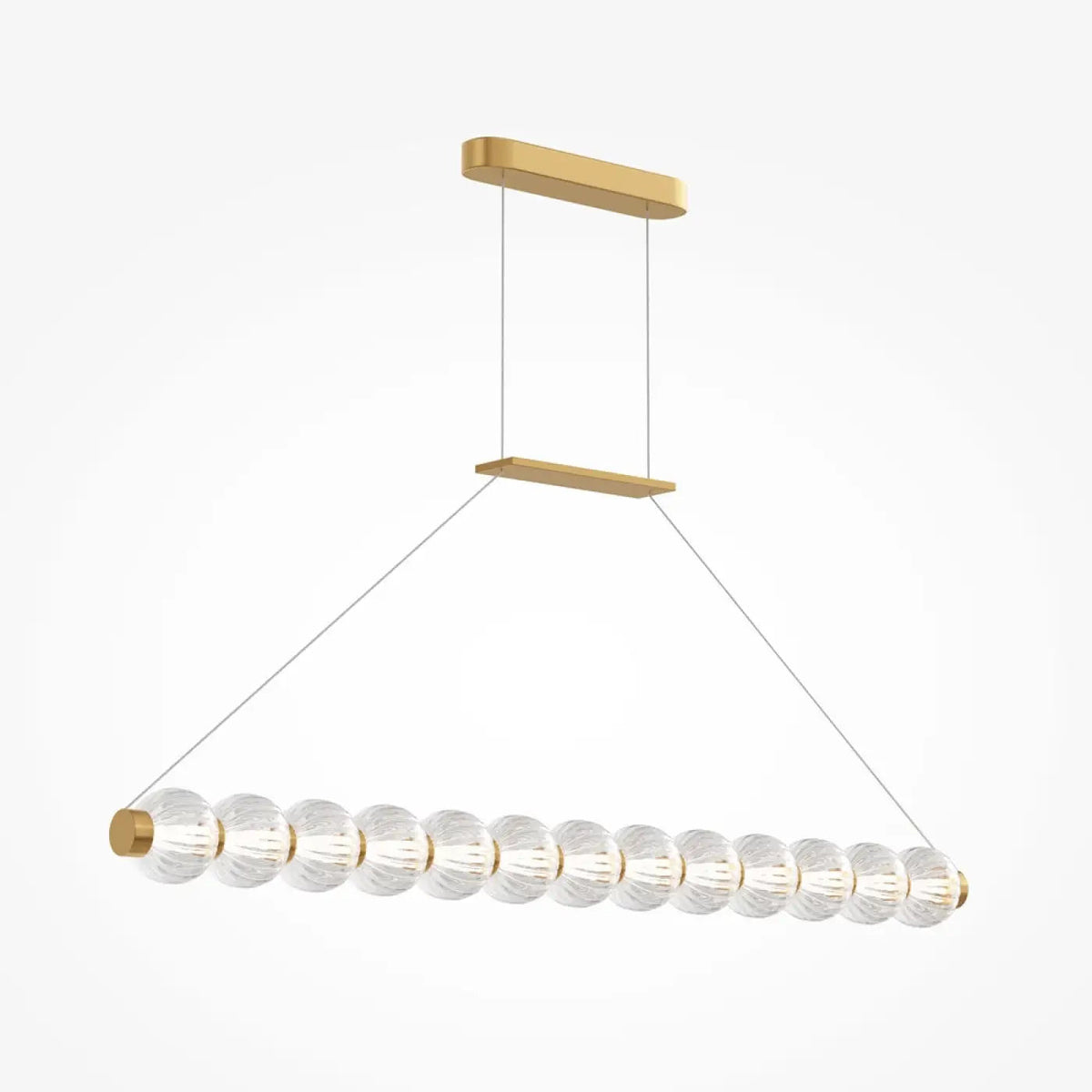 Suspension LED linéaire à perles de verre strié, 110 cm