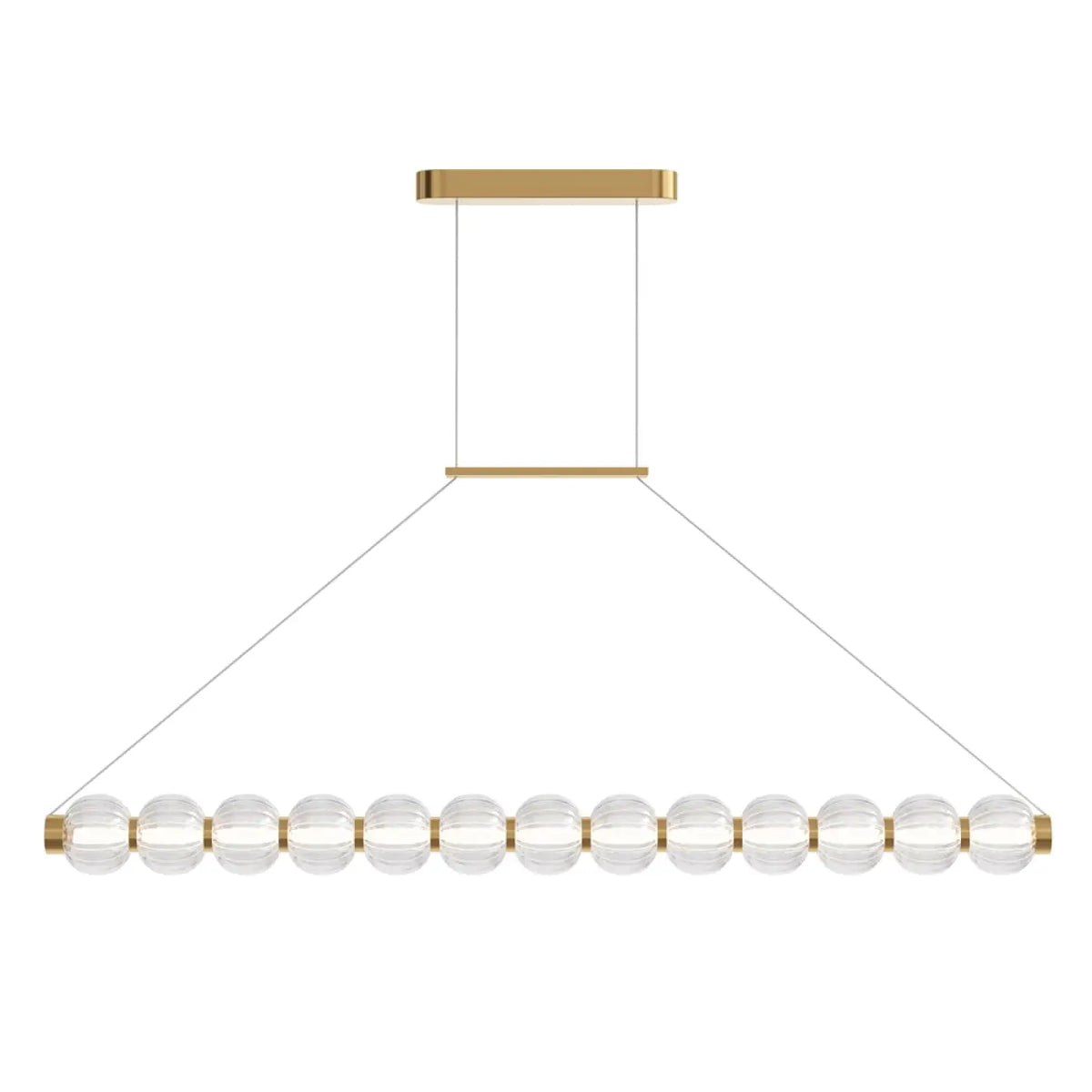 Suspension LED linéaire à perles de verre strié, 110 cm