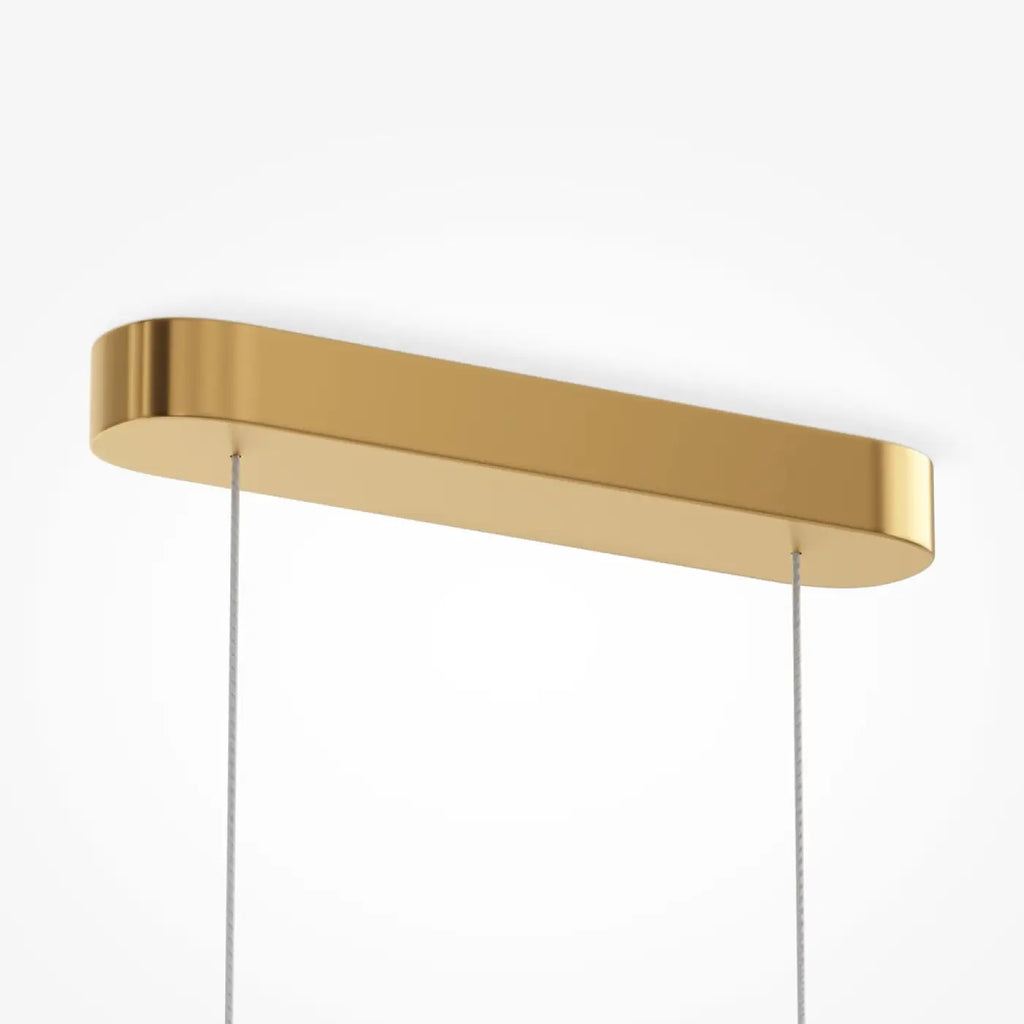 Suspension LED linéaire à perles de verre strié, 110 cm