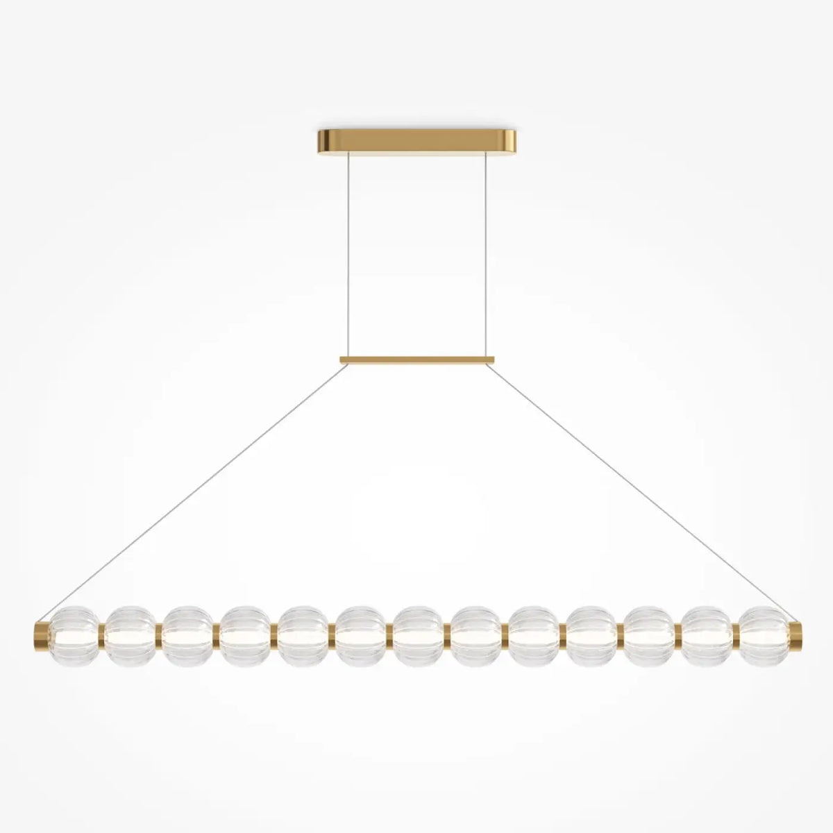 Suspension LED linéaire à perles de verre strié, 110 cm