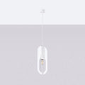 Suspension anneau ovale en acier blanc, 1 ou 3 lumières, E27