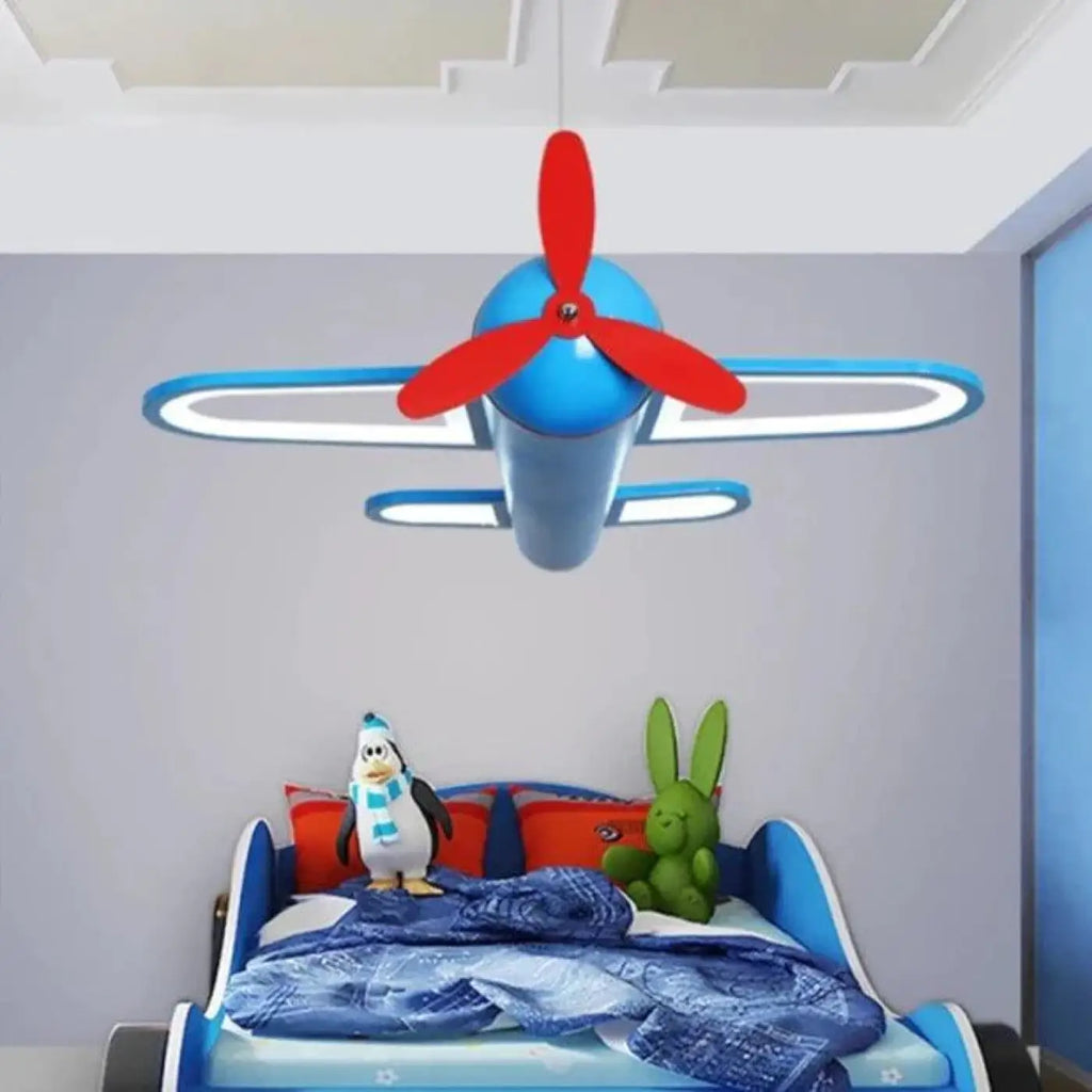 Suspension avion pour chambre d'enfant, jaune ou bleu