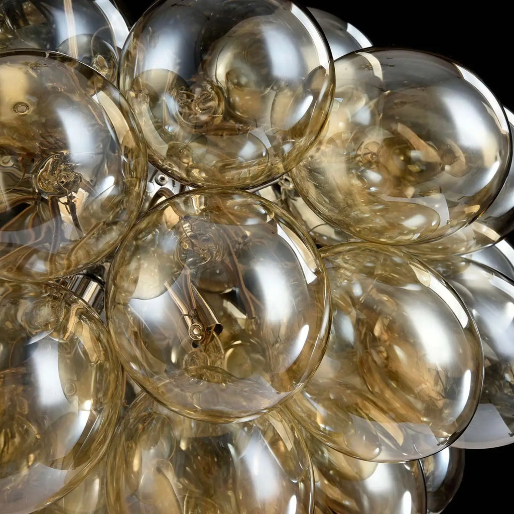 Suspension grappe de 8 globes en verre teinté, 50 cm