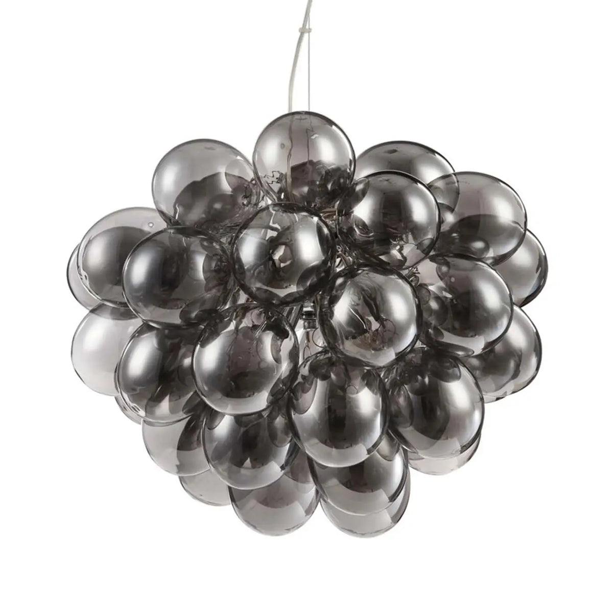 Suspension grappe de 8 globes en verre teinté, 50 cm, noir