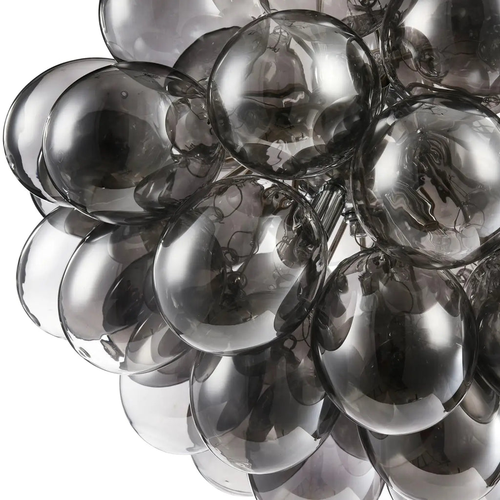 Suspension grappe de 8 globes en verre teinté, 50 cm