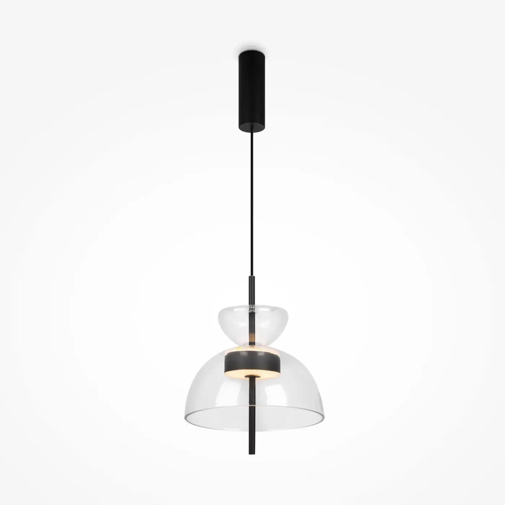 Suspension LED en verre transparent ou fumé, trois formes au choix