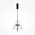 Suspension LED en verre transparent ou fumé, trois formes au choix