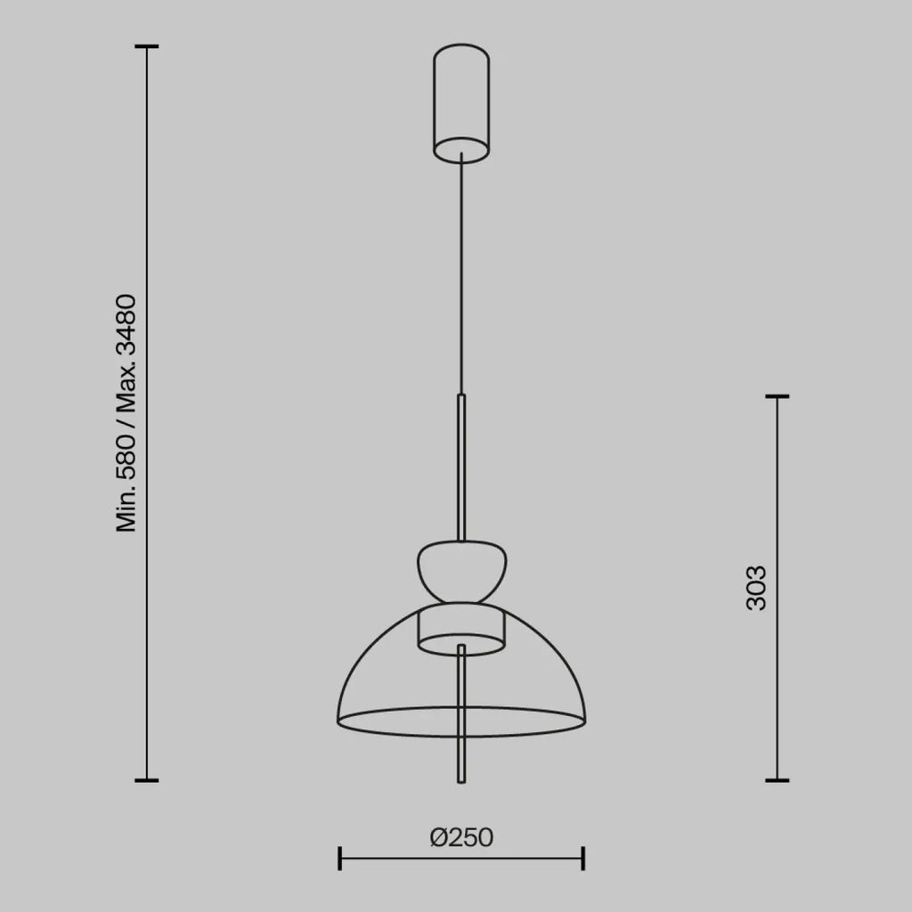 Suspension LED en verre transparent ou fumé, trois formes au choix