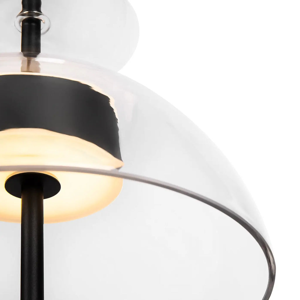 Suspension LED en verre transparent ou fumé, trois formes au choix