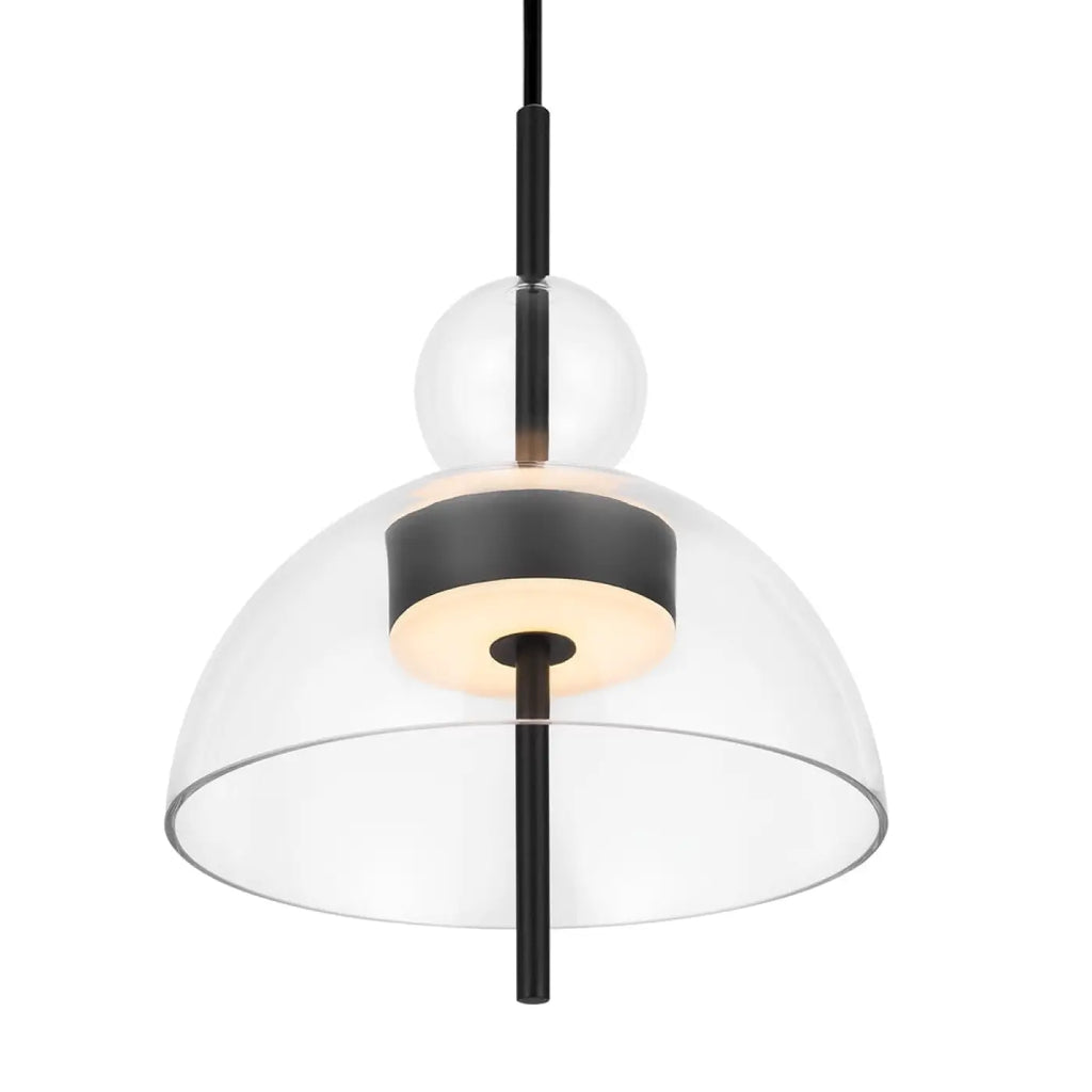 Suspension LED en verre transparent ou fumé, trois formes au choix