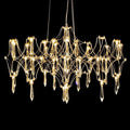 Lustre baroque à pampilles de cristal, doré ou argenté, 3 tailles, doré
