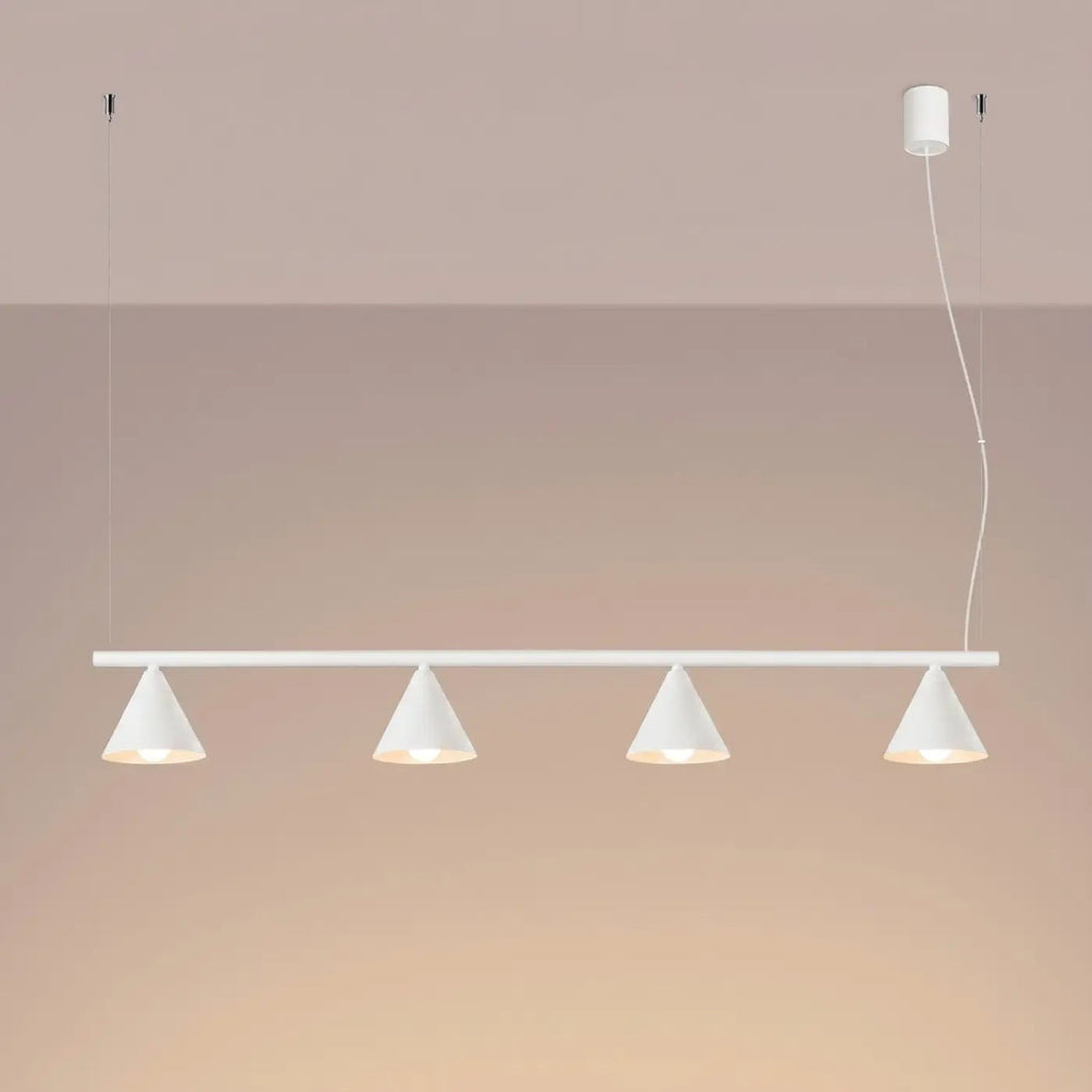 Suspension barre à 4 cônes en acier, 122 cm, 15 coloris