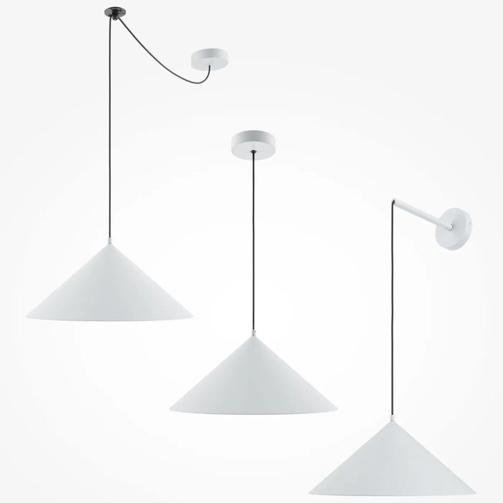Suspension conique en métal mat, 35 cm, quatre coloris