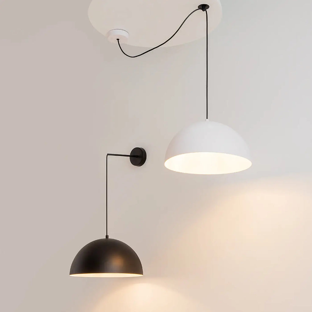 Suspension coupole en métal mat de 35 cm, quatre coloris
