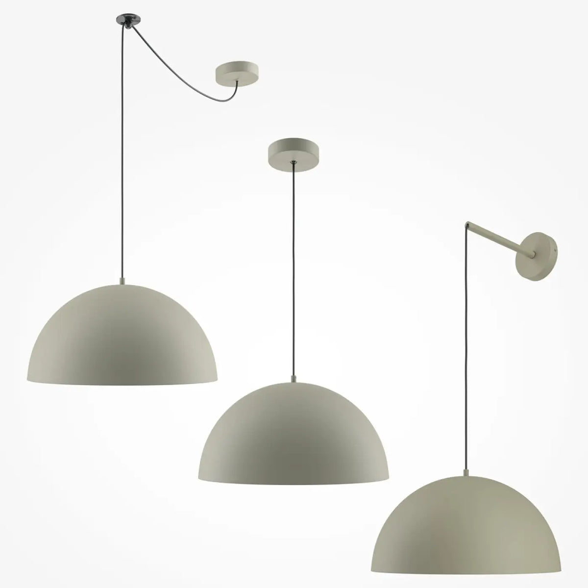 Suspension coupole en métal mat de 35 cm, quatre coloris