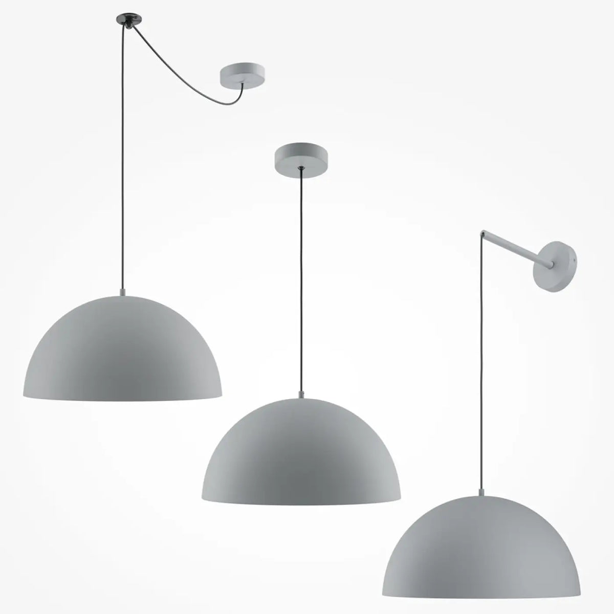 Suspension coupole en métal mat de 35 cm, quatre coloris