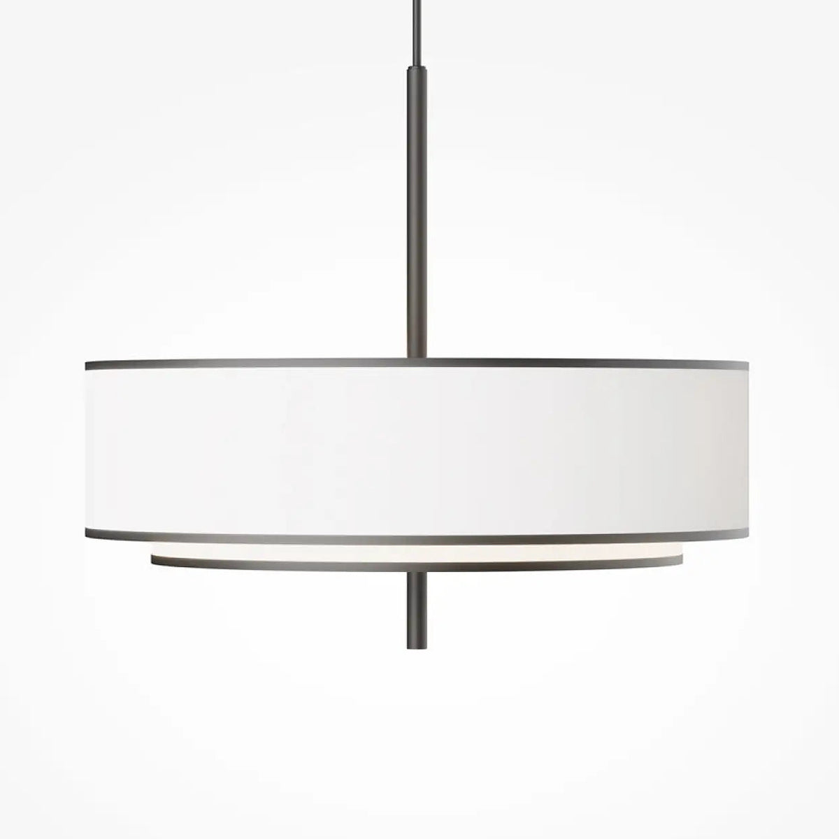Suspension abat-jour en tissu blanc de 50 cm, cinq lumières
