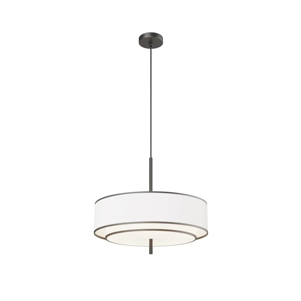 Suspension abat-jour en tissu blanc de 50 cm, cinq lumières