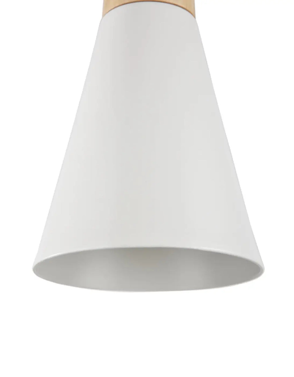 Suspension conique scandinave en métal et bois de hêtre