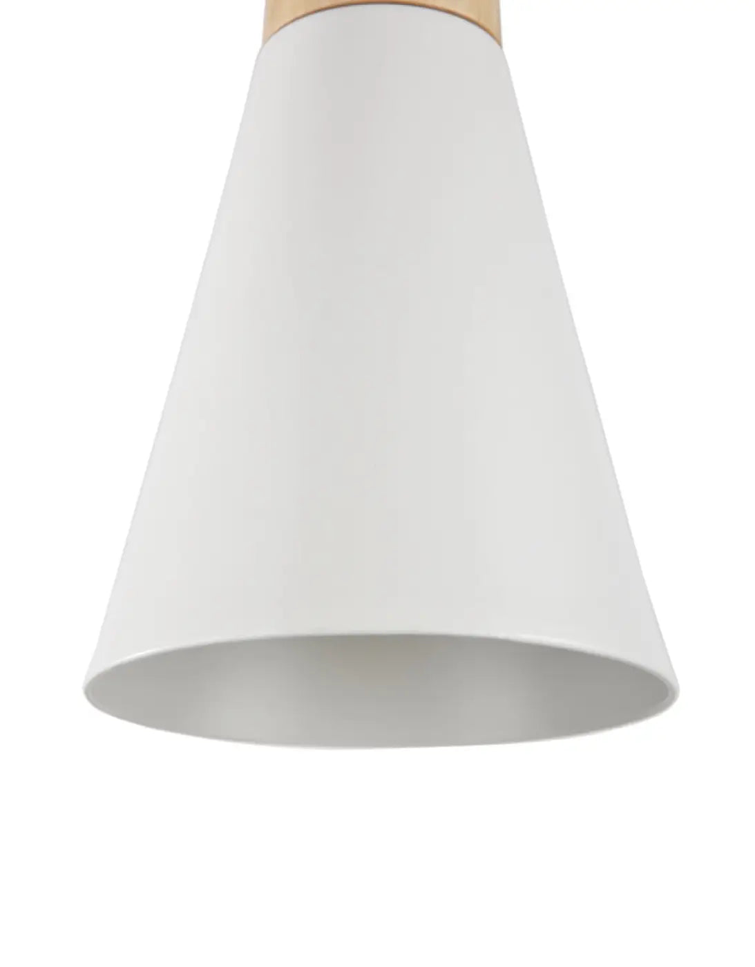 Suspension conique scandinave en métal et bois de hêtre