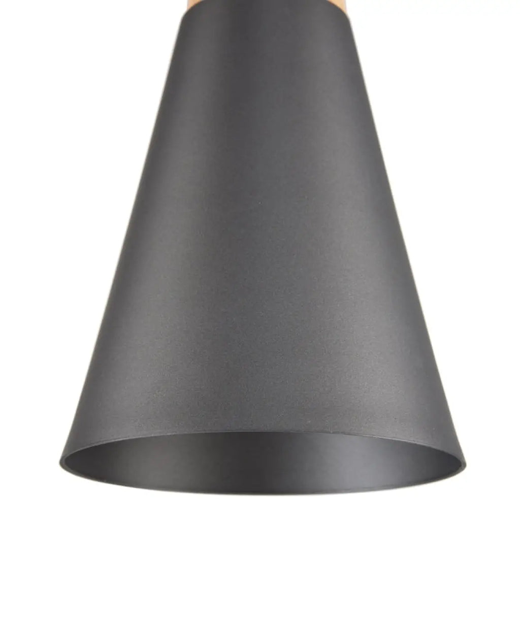 Suspension conique scandinave en métal et bois de hêtre