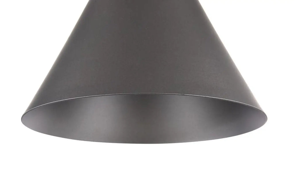 Suspension conique scandinave en métal et bois de hêtre