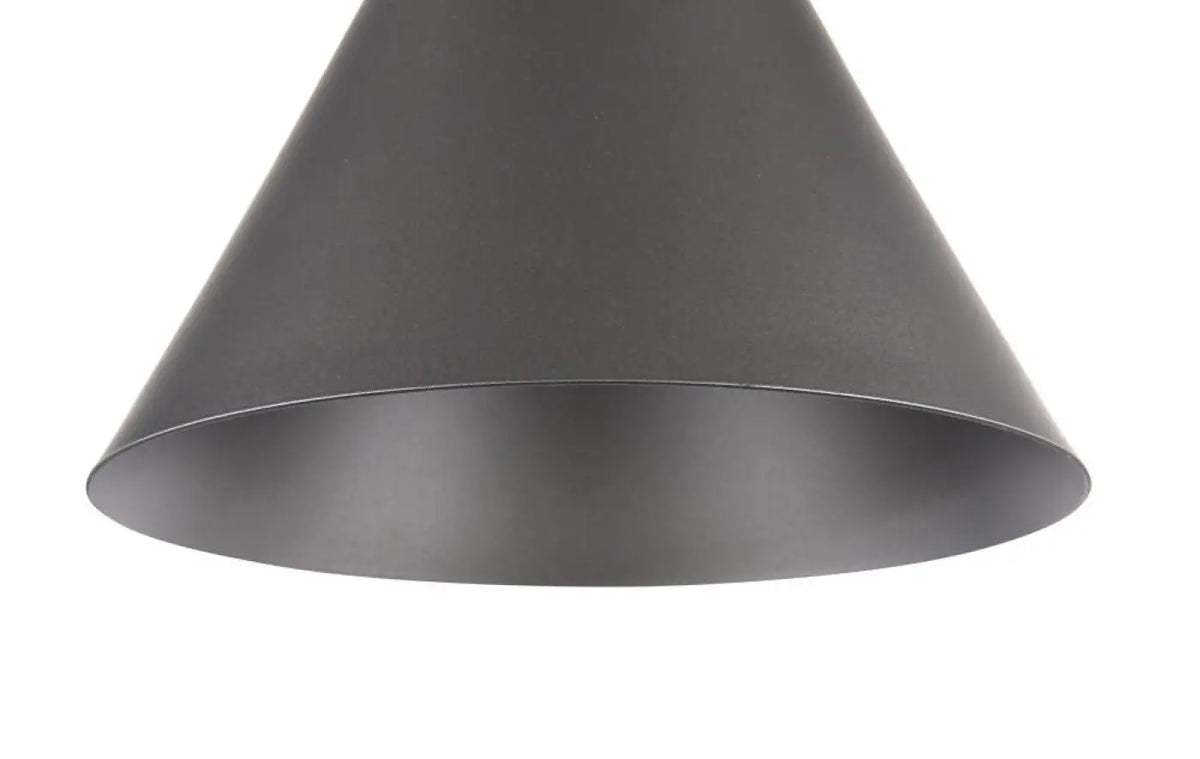 Suspension conique scandinave en métal et bois de hêtre