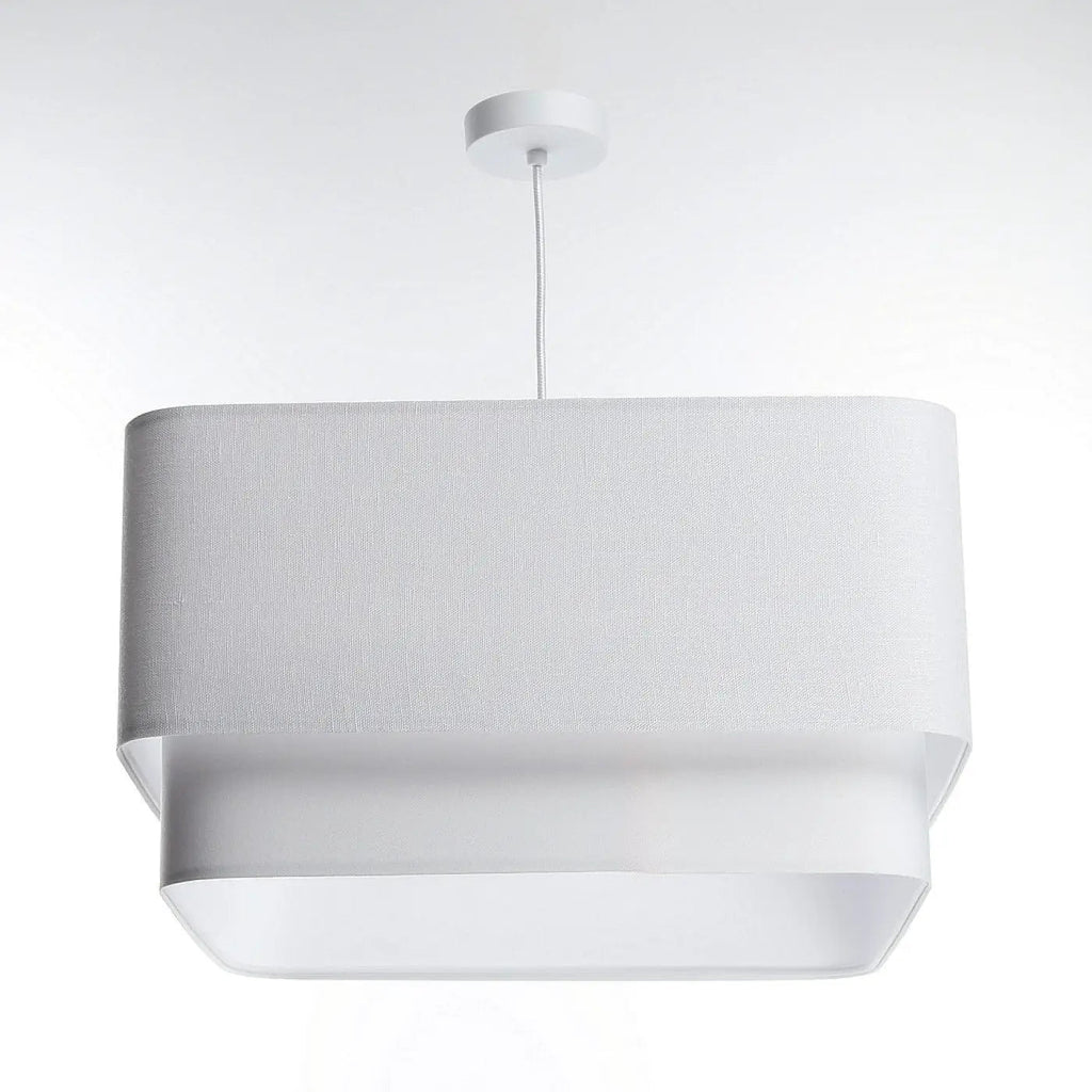 Suspension en tissu blanc, forme enveloppante et graphique