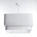 Suspension en tissu blanc, forme enveloppante et graphique
