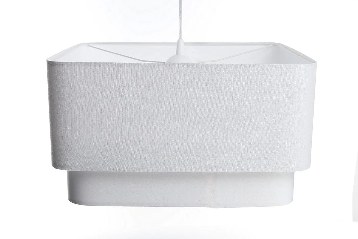 Suspension en tissu blanc, forme enveloppante et graphique