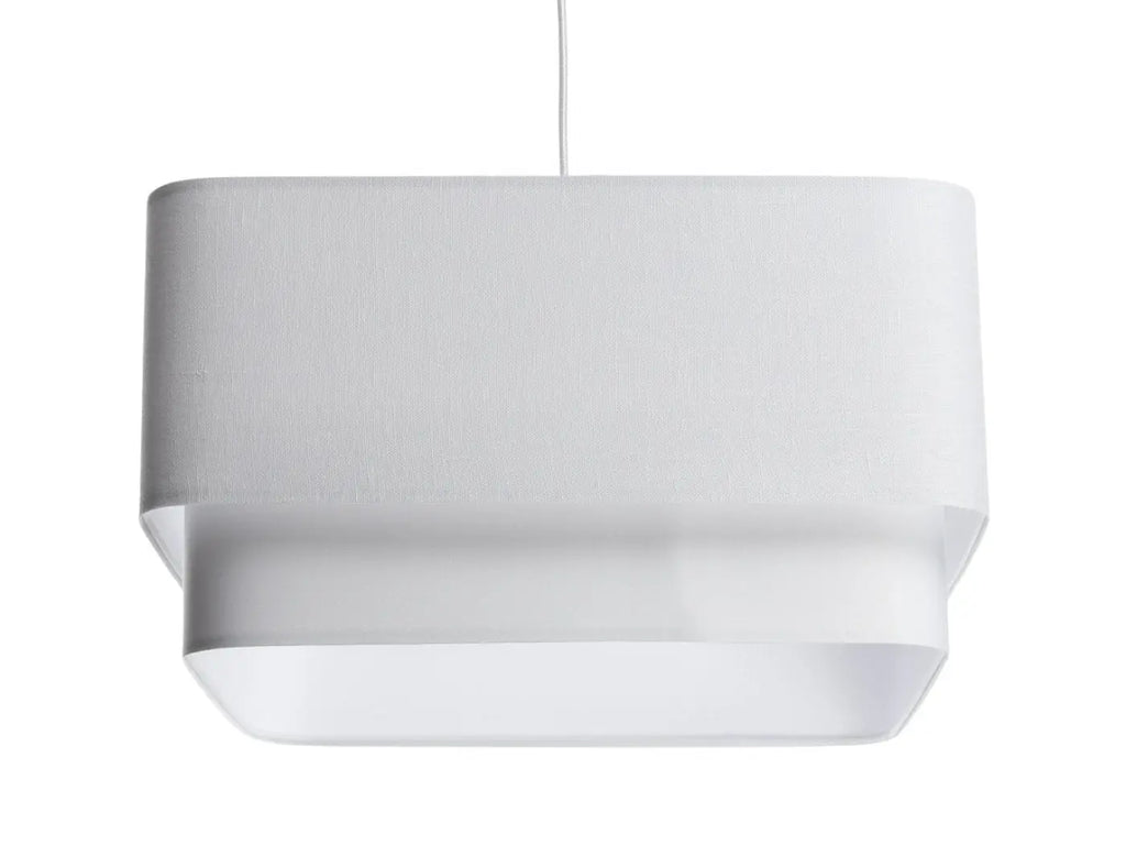 Suspension en tissu blanc, forme enveloppante et graphique