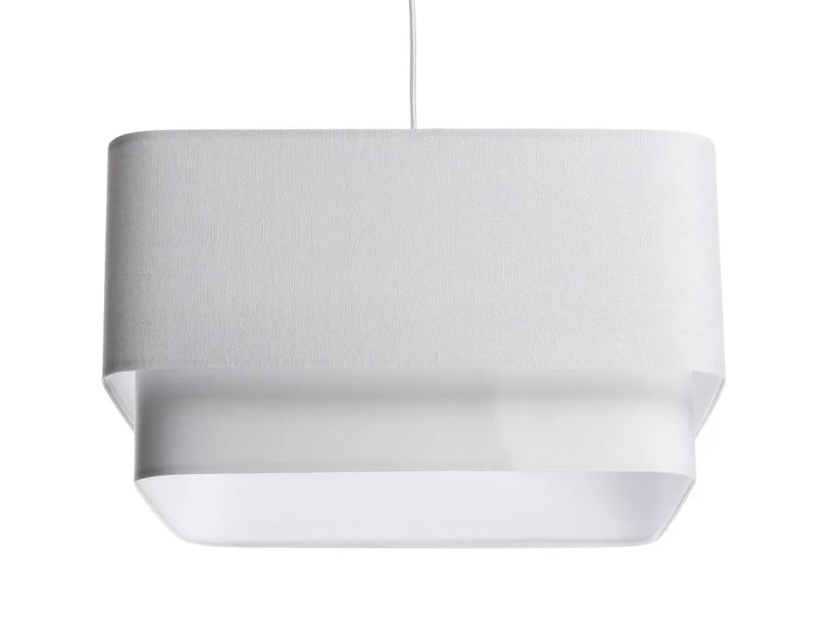 Suspension en tissu blanc, forme enveloppante et graphique