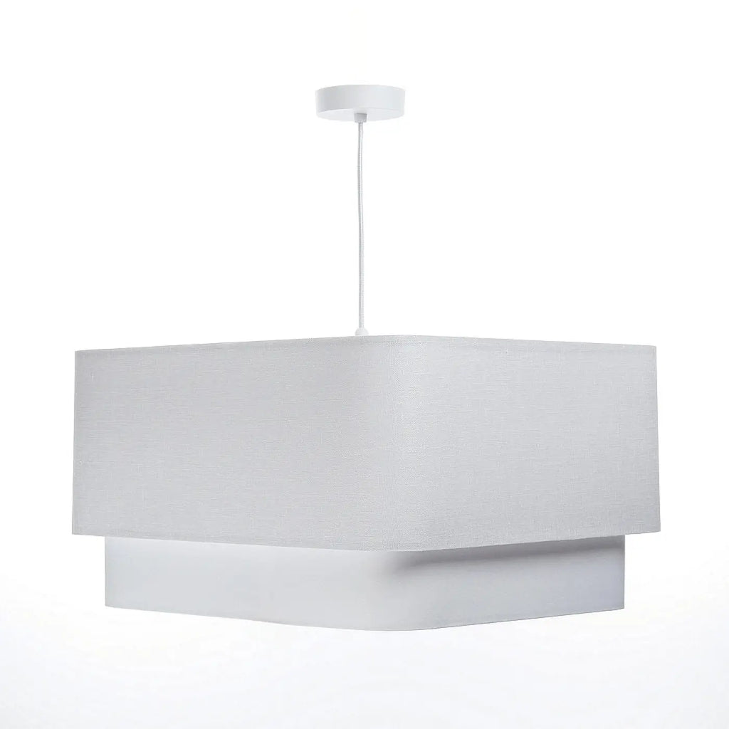 Suspension en tissu blanc, forme enveloppante et graphique